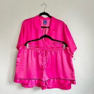 Apt. 9 Women’s Satin Pajama Set Pink‎ Black Hearts Size XXL NWT Valentine’s Day